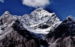 Mountain snowy peak clouds nature - 4k uhd image free wallpaper