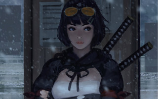 Woman white top black skirt - atey ghailan free wallpaper for desktop