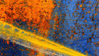 Yellow line blue wall yellow - saturated free wallpaper