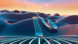 Retro mountain light sky sunset - liam brazier free wallpaper