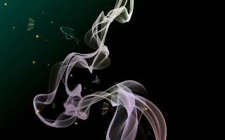 Smoke trail green glow butterfly - chiho aoshima free wallpaper