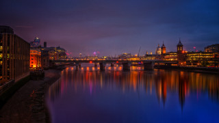 City skyline bridge river night 58 - rich moody colour free wallpaper