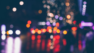 City street night bokeh lights - a blurry photo of a city street free wallpaper