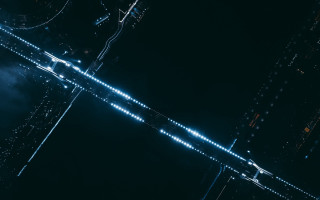 Futuristic city night hologram starry - futurism free wallpaper