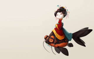 Woman fish headpiece necklace chinese - chen chun free wallpaper