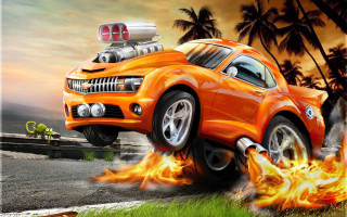 Car on fire man background - a car in the background free wallpaper