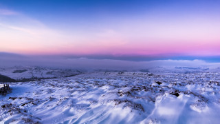 Snowy landscape pink sky mountains - moody free wallpaper