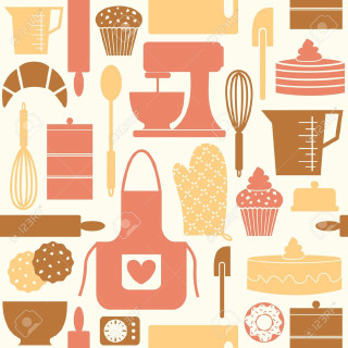 Kitchen utensils items pattern white - minimalism free wallpaper for tablet