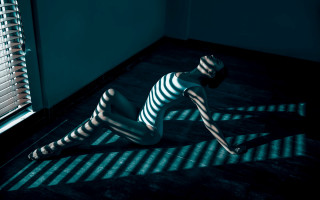 Woman blinds shadow opart marble - the floor in a room free wallpaper for desktop