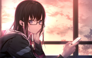 Girl glasses cellphone hudson urban - she free wallpaper