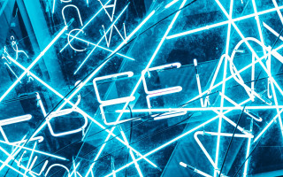 Blue neon be bold cyberpunk - cerith wyn evans free wallpaper