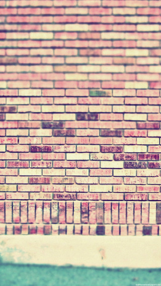 Red brick wall stop sign - objective abstraction free wallpaper for mobile