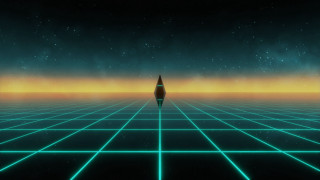 Space station rocket star retrofuturism - synthwave free wallpaper for desktop