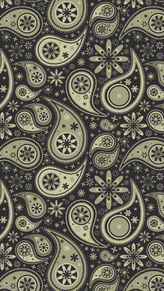 Black white paisley pattern background - psychedelic free wallpaper for mobile