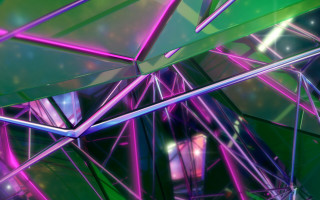 Colorful abstract lines shapes center - chromatic aberration free wallpaper