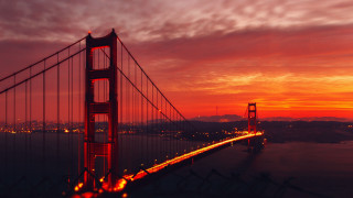 Golden gate bridge sunset orange - a sunset view free wallpaper