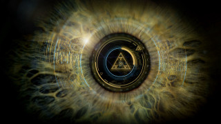 Eye triangle iris illusion nature - occult free wallpaper