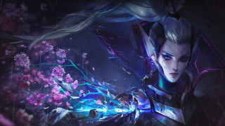 Woman sword cyberpunk flower armor - cyberpunk art free wallpaper