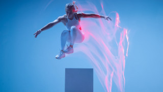 Skateboarder pinksmoke bluebackground hologram volumetric - christen købke free wallpaper