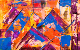 Abstract colorful shapes fire urban - a black frame free wallpaper