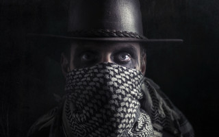 Man hat scarf portrait neopunk - a hat and scarf free wallpaper for desktop