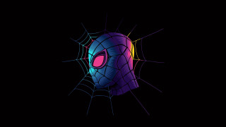 Spider man glowing eye web - vector art free wallpaper for desktop