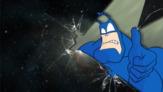 Cartoon character broken glass window - a broken window free wallpaper for desktop