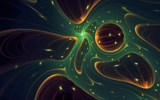Green yellow flower space art - a green center free wallpaper for desktop