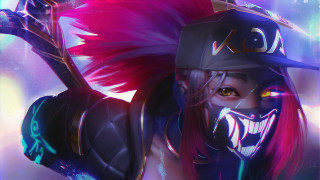 Akali cyberpunk baseballcap purplehair yelloweyes - a baseball cap free wallpaper