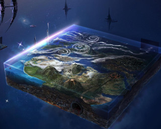 Box planet picture space station - a space station in the background free wallpaper