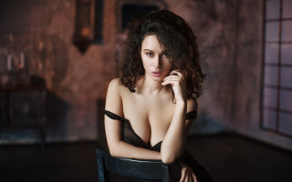 Gothic serious portrait elina karimova - a chair free wallpaper for desktop