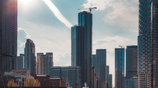 City skyline crane boat architecture - the water in front free wallpaper for desktop