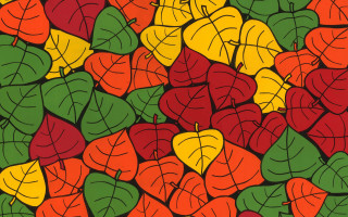 Leaves red background yellow green - the bottom of the picture free wallpaper