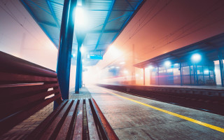 Train station matte photography moonlight - the platform free wallpaper