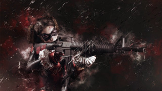Masked woman gun cosplay red - cosplay free wallpaper for desktop