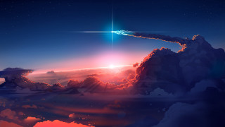 Star shining clouds mountain night 2 - the sky above a mountain range free wallpaper