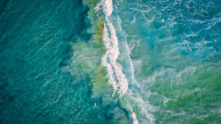 Ocean wave shore surfboard microscopic - a wave free wallpaper