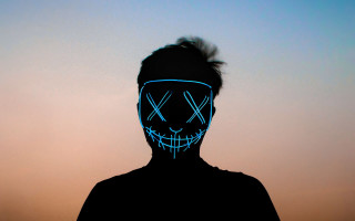 Neon mask sunset cyberpunk beeple - beeple free wallpaper