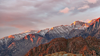 Mountain range pink sky clouds 10 - american barbizon school free wallpaper