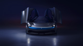 Futuristic car doors open dark 2 - a futuristic car free wallpaper
