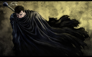 Man cape sword black cloak - rob rey and kentaro miura style free wallpaper