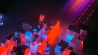 Colorful abstract cubes lines 3d - colorful abstract background free wallpaper