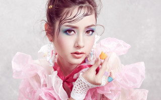 Pink dress makeup serious fashion - ayami kojima free wallpaper