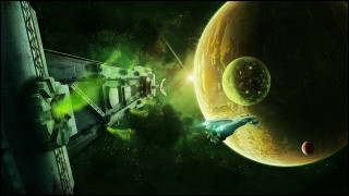 Space station green light yellow - a space station free wallpaper for desktop
