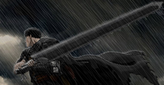 Man holding sword rain sky - a sword in the rain free wallpaper