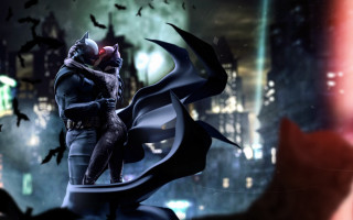 Batman bat cat city night - a bat free wallpaper