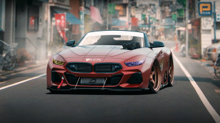 Red sports car motorcycle street - aimitsu free wallpaper for desktop