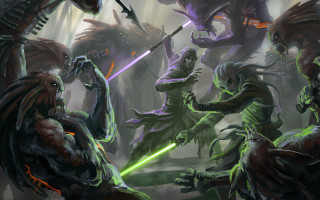 Alien attack demon forest lightsaber - a light saber free wallpaper for desktop
