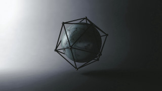 Sphere wireframe gray gradient light - the middle of it free wallpaper