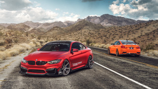 Desert mountains cars clouds sky - a road in the desert free wallpaper